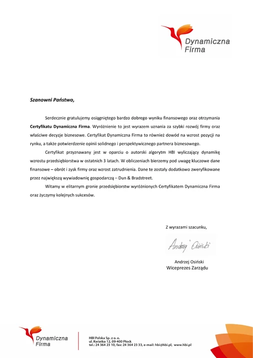 List gratulacyjny